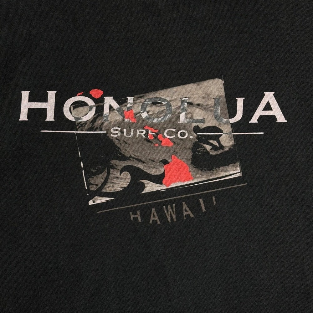 Honolua Surf Co Hawaii Graphic T-Shirt Mens Large Black Short Sleeve Cotton Tee